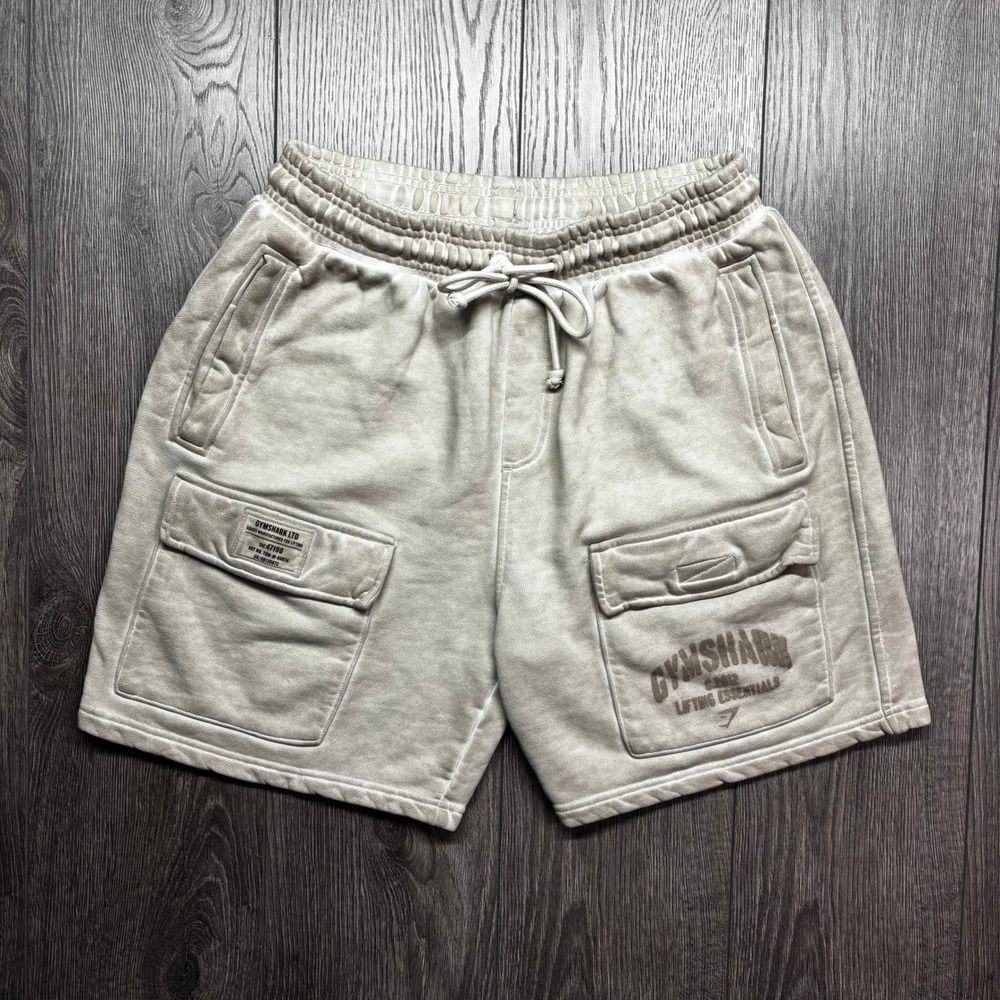 Gymshark Mens Lifting Essentials Cargo Sweat Shorts Heavyweight Cotton Medium